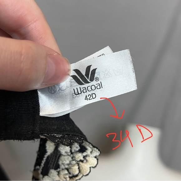 Barely Worn Lace Wacoal Bra Set Nude and Black - Picture 3 of 8